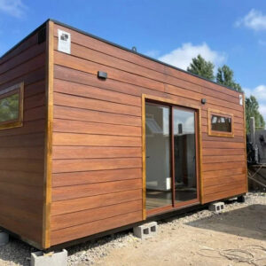 Cabine modulaire design 18 m² avec finitions premium noir mat