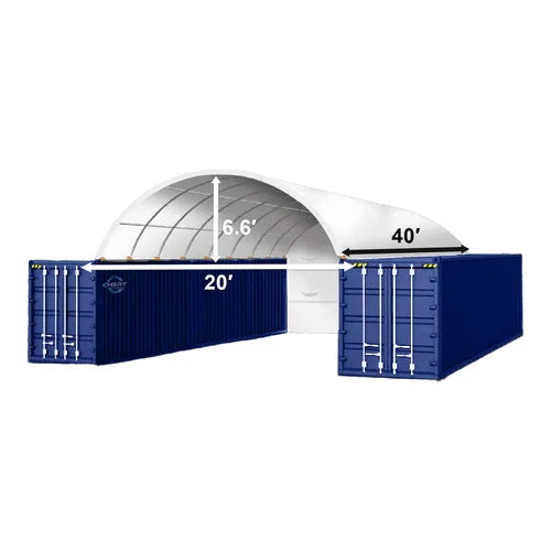 Hangar voûté robuste pour Conteneur 20×40 pieds avec fond fermé – Image 2