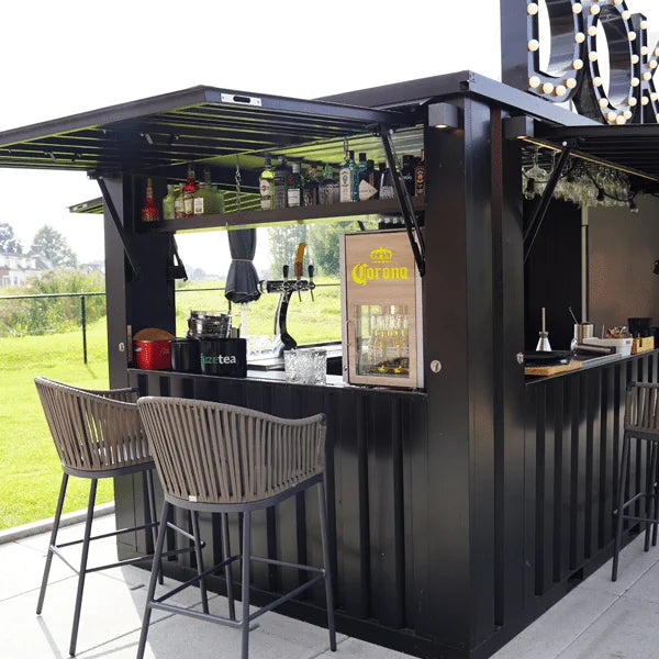Kiosque-bar modulaire démontable 12 m² – blanc – Image 4