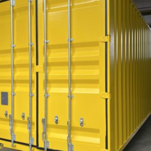 Conteneur 40 pieds High Cube (HC) neuf – jaune RAL 1021 (premier voyage)