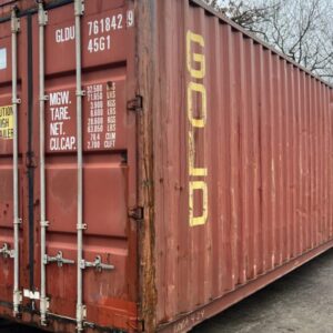 Conteneur maritime 40 pieds High Cube d’occasion – rouge oxyde RAL 3009 (Cargo Worthy)