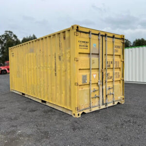 Conteneur maritime d’occasion 20 pieds en acier CORTEN jaune