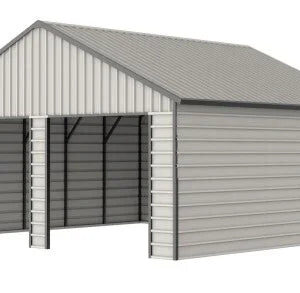 Garage métallique robuste 700x670cm avec toit à double pente