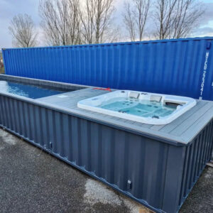 Piscine Conteneur 40′ avec spa hydromassant intégré – premium