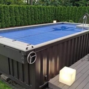 Piscine modulaire 20 pieds avec solarium et système technique intégré