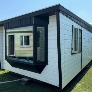 Résidence mobile Chalet blanc T2 – 40.7 m² avec chauffage intégré